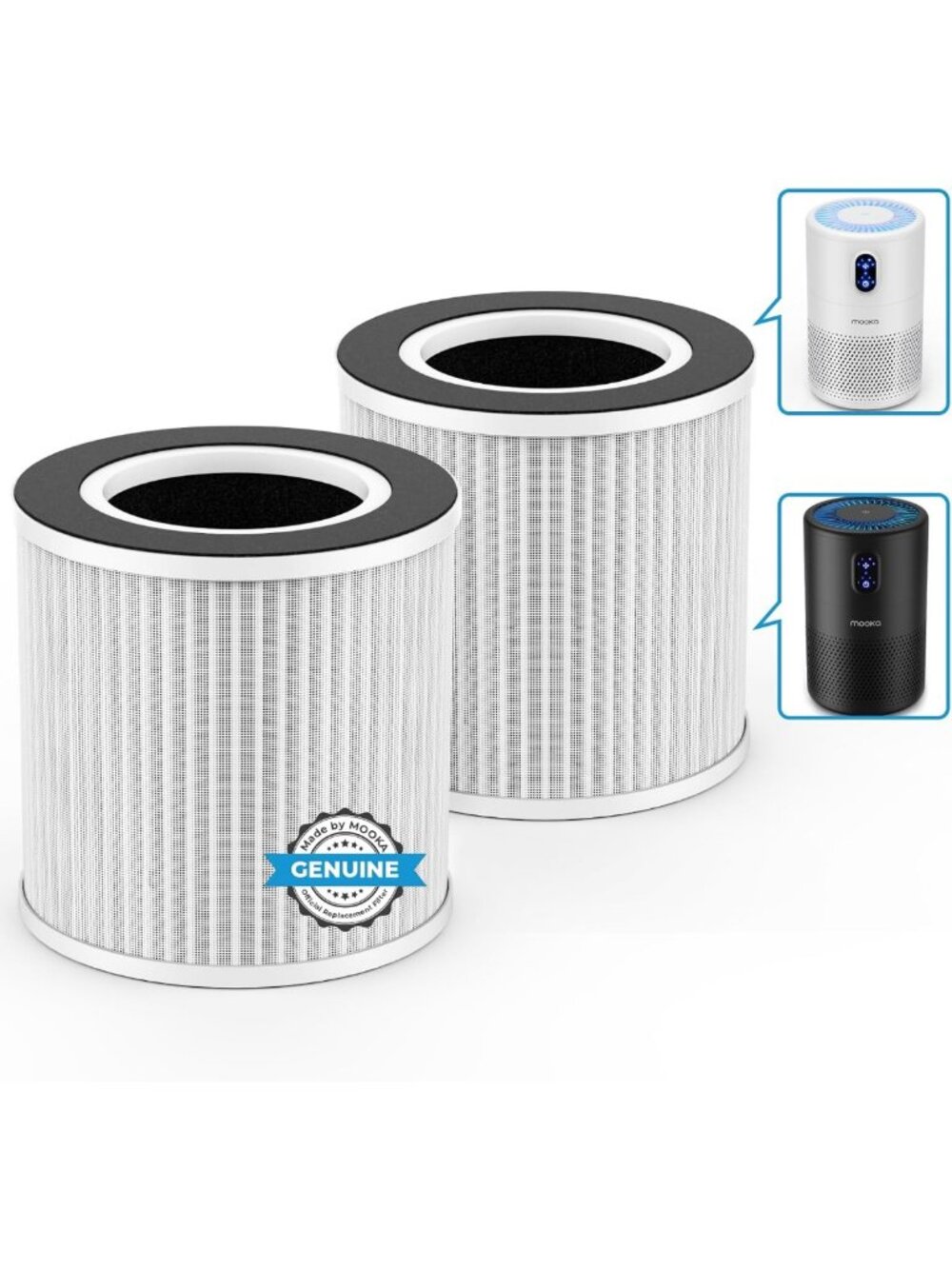 MOOKA Official Certified Replacement HEPA Filter for B-D02L/B-D02 Air Purifier